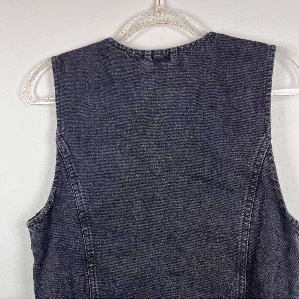 Sleeveless Black Denim Jacket - Picture 9 of 11